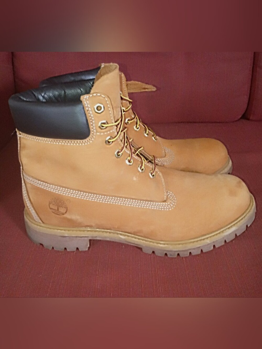Timberland Wheat Nubuck Men's Work Boots with Black Collar